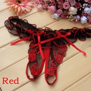 New Sexy Open Crotch Thongs Lace G-string Panties